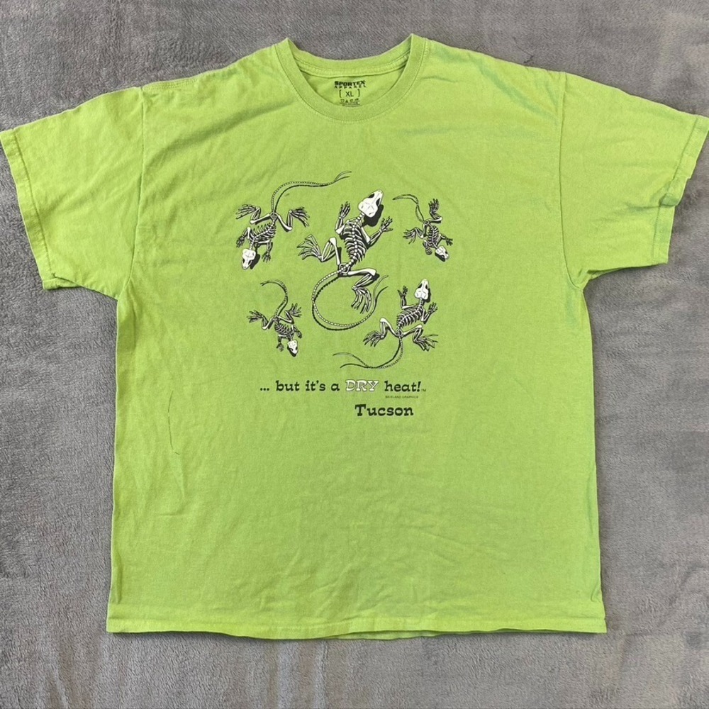 VTG Hoover Dam Lizard Skeleton Dry Heat Graphic TShirt Sportex Unisex XL USA '96